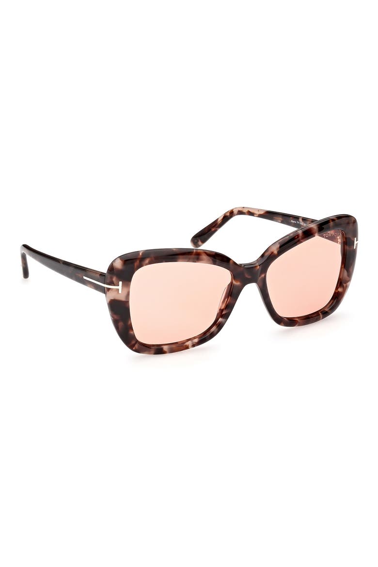 55mm Butterfly Sunglasses, Alternate, color, COLORED HAVANA / VIOLET