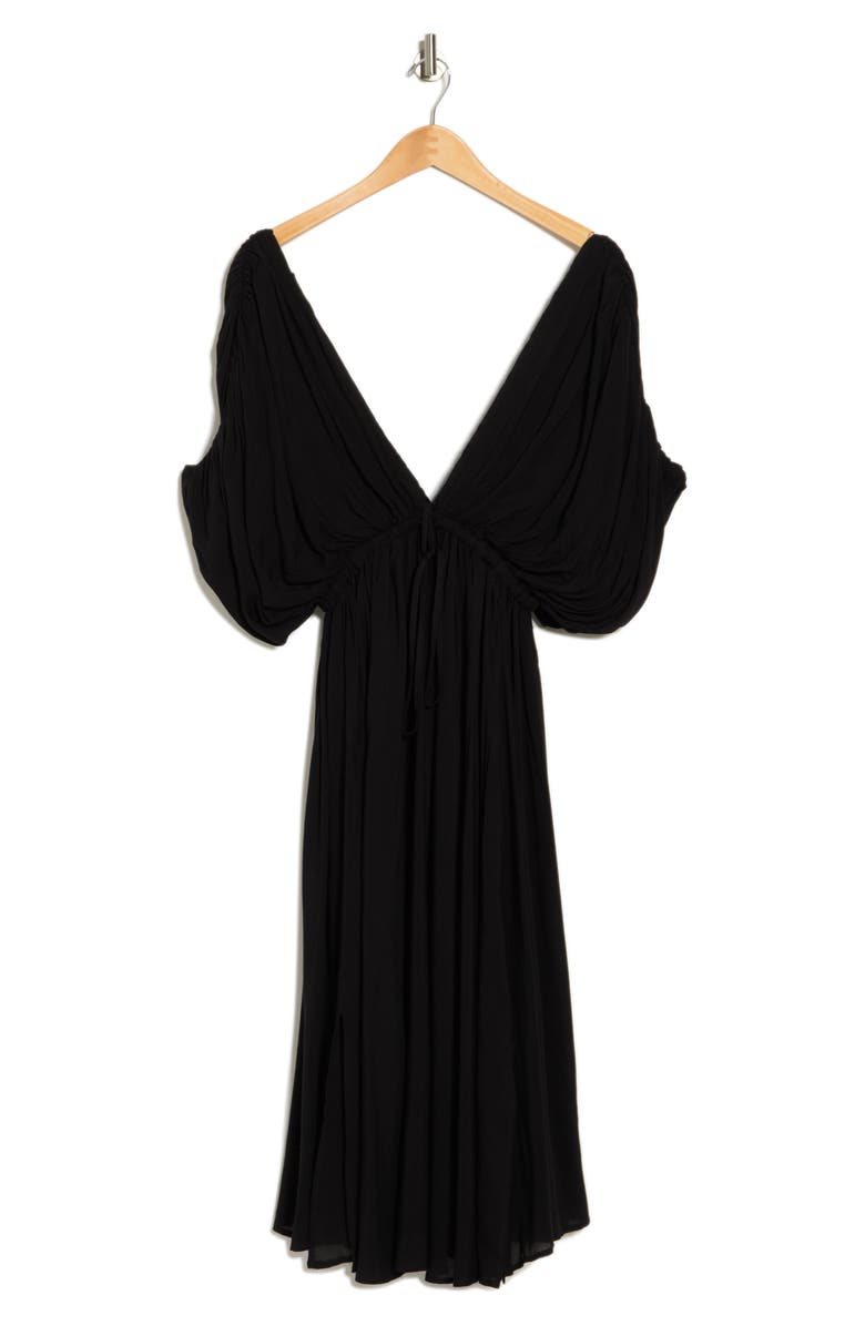 Dolman Sleeve Tie Waist Midi Dress
