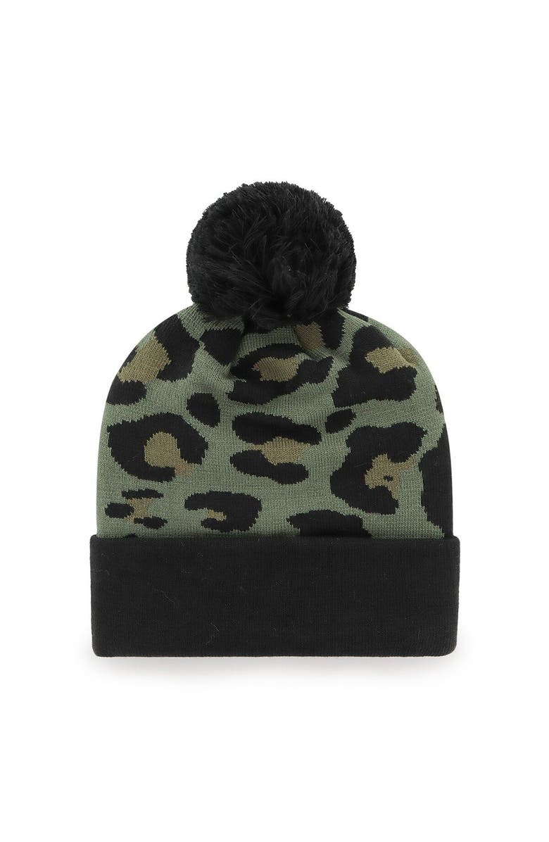 '47 Women's '47 Green/Black Carolina Panthers Bagheera Cuffed Knit Hat with Pom, Alternate, color, 