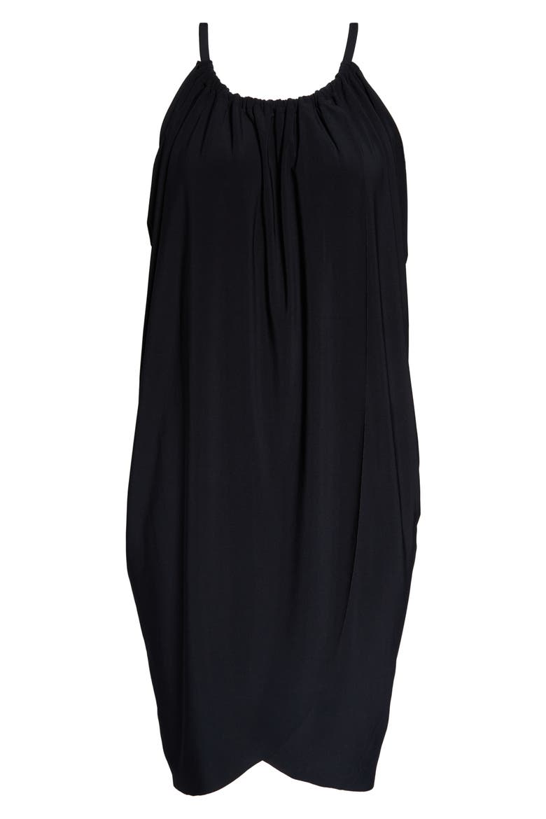 Draped Cover-Up Dress, Alternate, color, BLACK