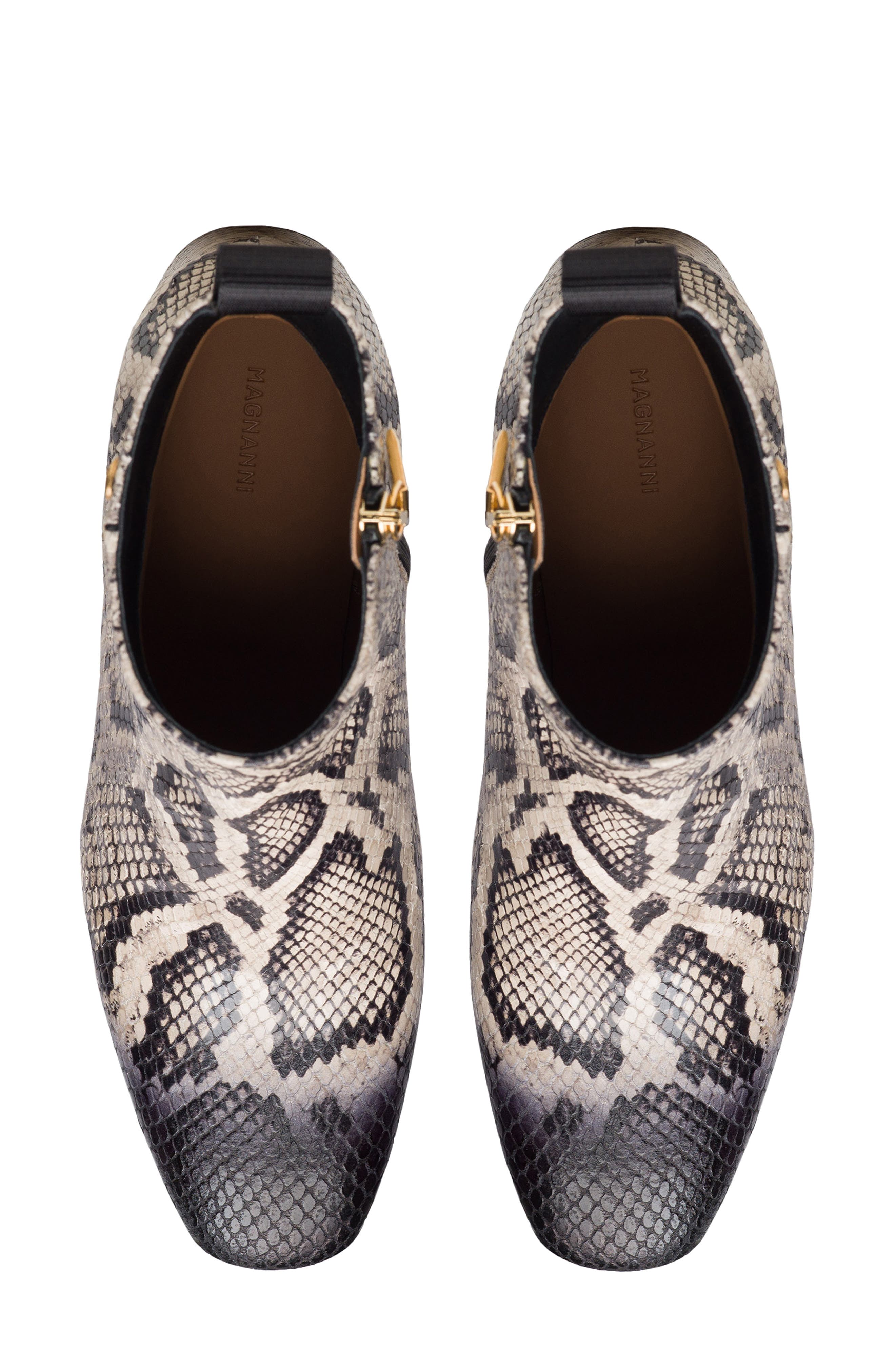 Magnanni Arlyne Snakeskin Embossed Bootie, Alternate, color, Beige Faux Python