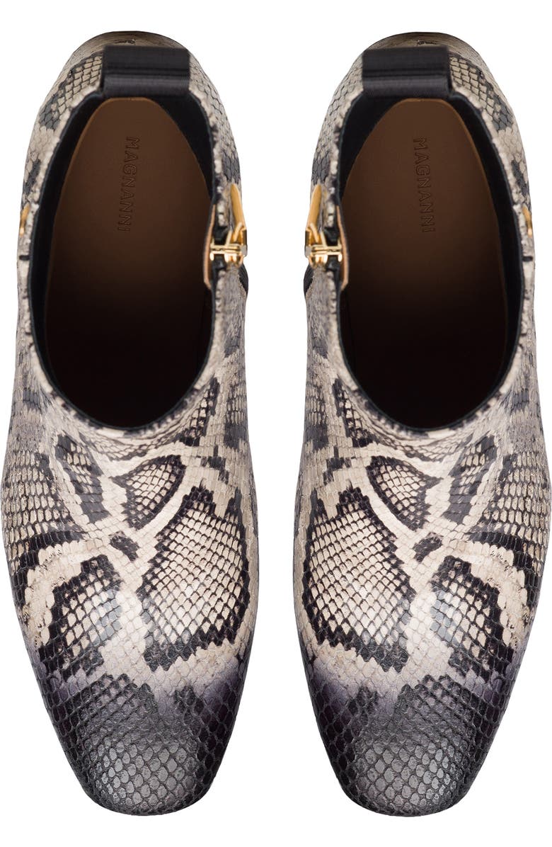 Magnanni Arlyne Snakeskin Embossed Bootie, Alternate, color, Beige Faux Python