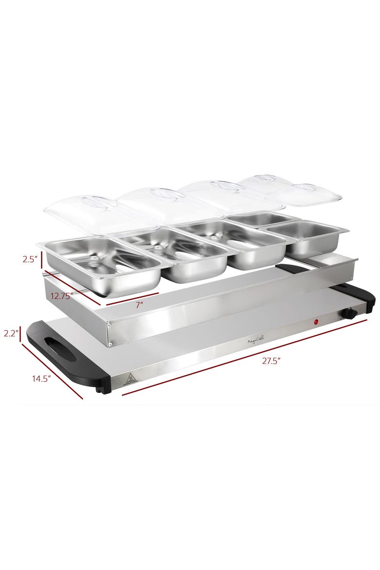 5 Section Buffet Server & Food Warmer, Alternate, color, Grey