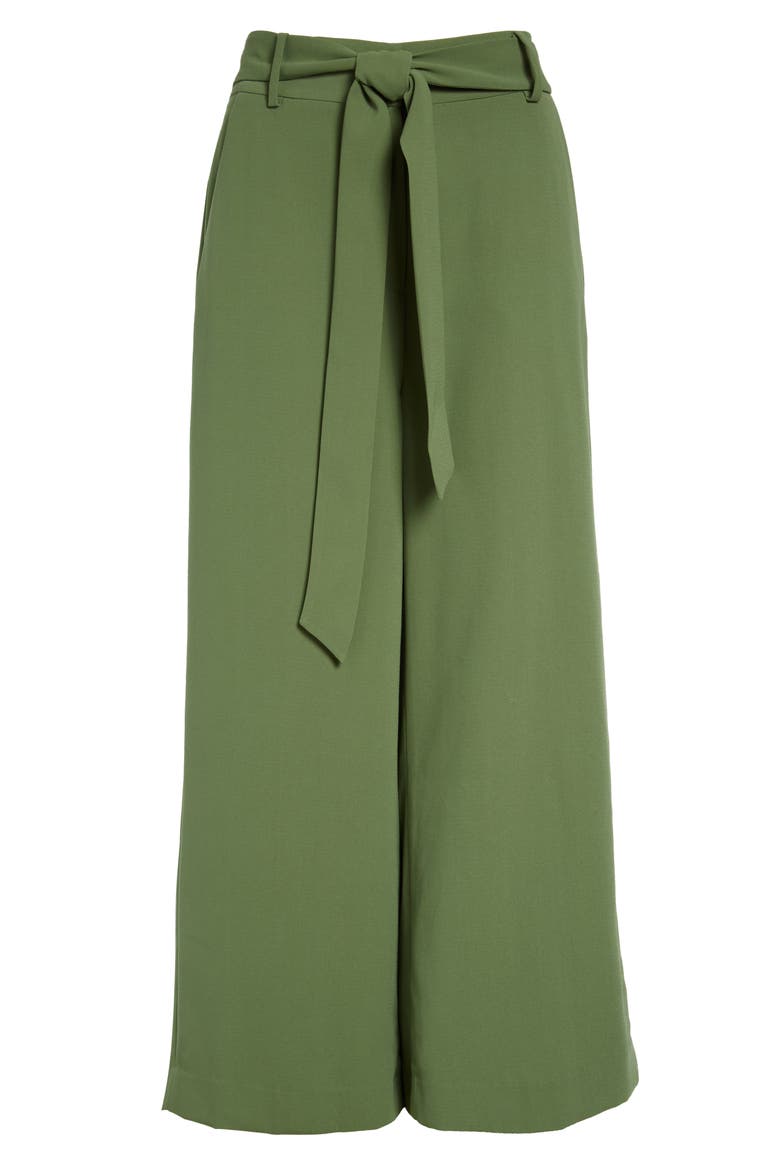Tie Front Pants, Main, color, GREEN DILL