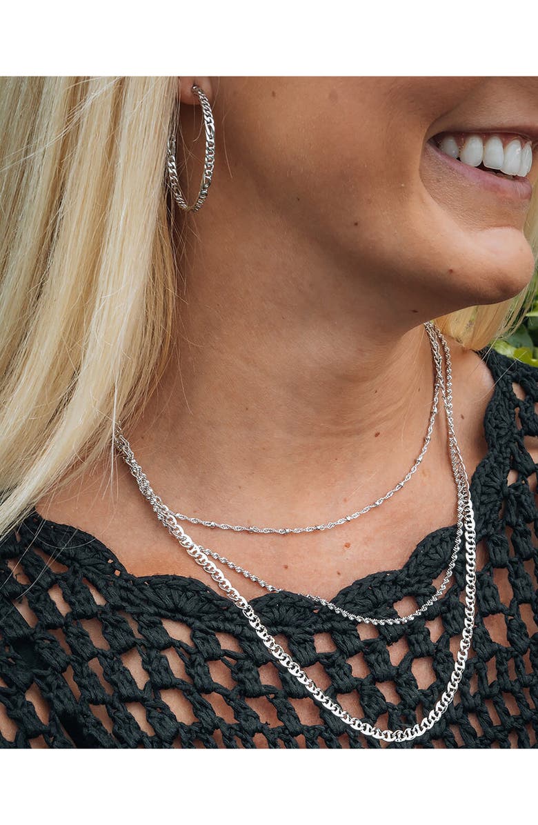 Sterling Forever Claudette Hoop Earrings, Alternate, color, Silver