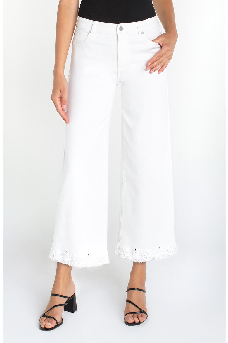 Stride Embroidered Crop Wide Leg Jeans, Main, color, BRIGHT WHITE