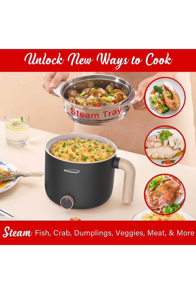1.5 L Multi-Function Electric Hot Pot Cooker in Black, Alternate, color, Black
