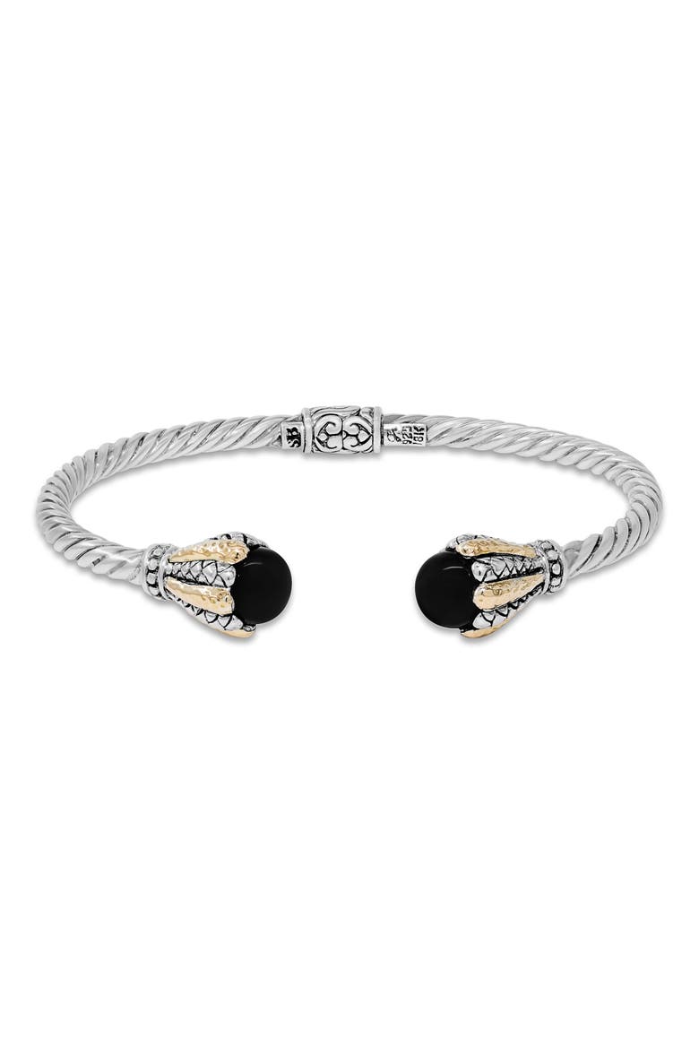 Twisted Cable Bracelet, Main, color, BLACK