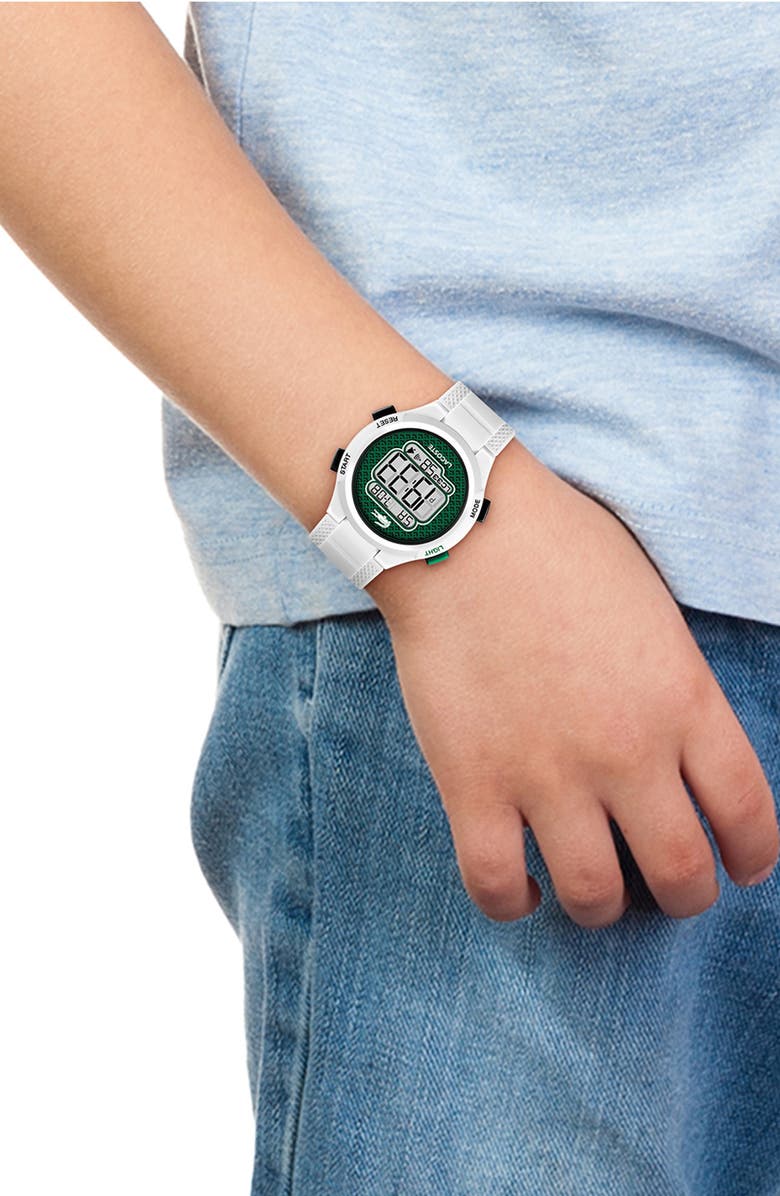 Lacoste Kids' LC33 Silicone Strap Watch, 34mm, Alternate, color, Green