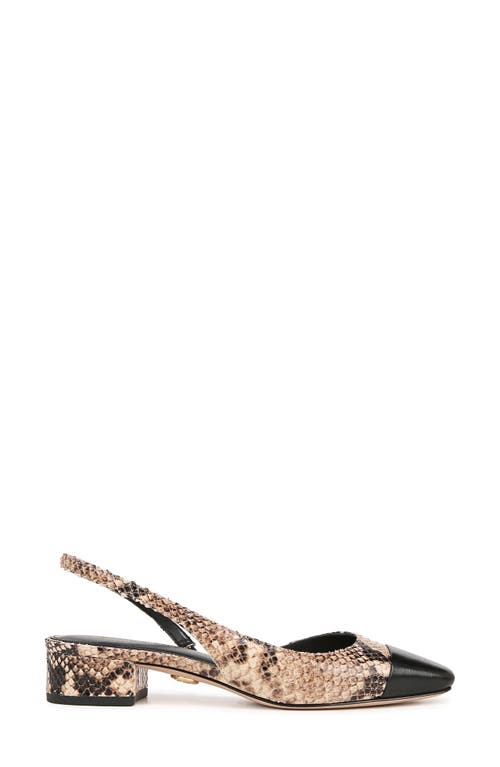 Veronica Beard Cecile Embossed Leather Slingback Flats In Latte/black