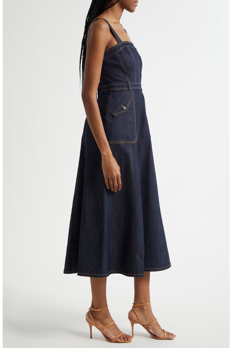 Malani Denim Midi Dress, Alternate, color, INDIGO