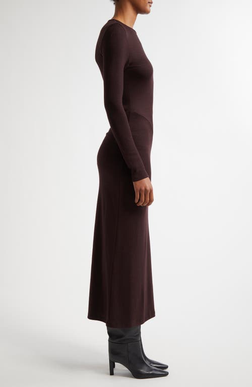 Reiss Sloane Long Sleeve Wool Body-con Dress In Berry