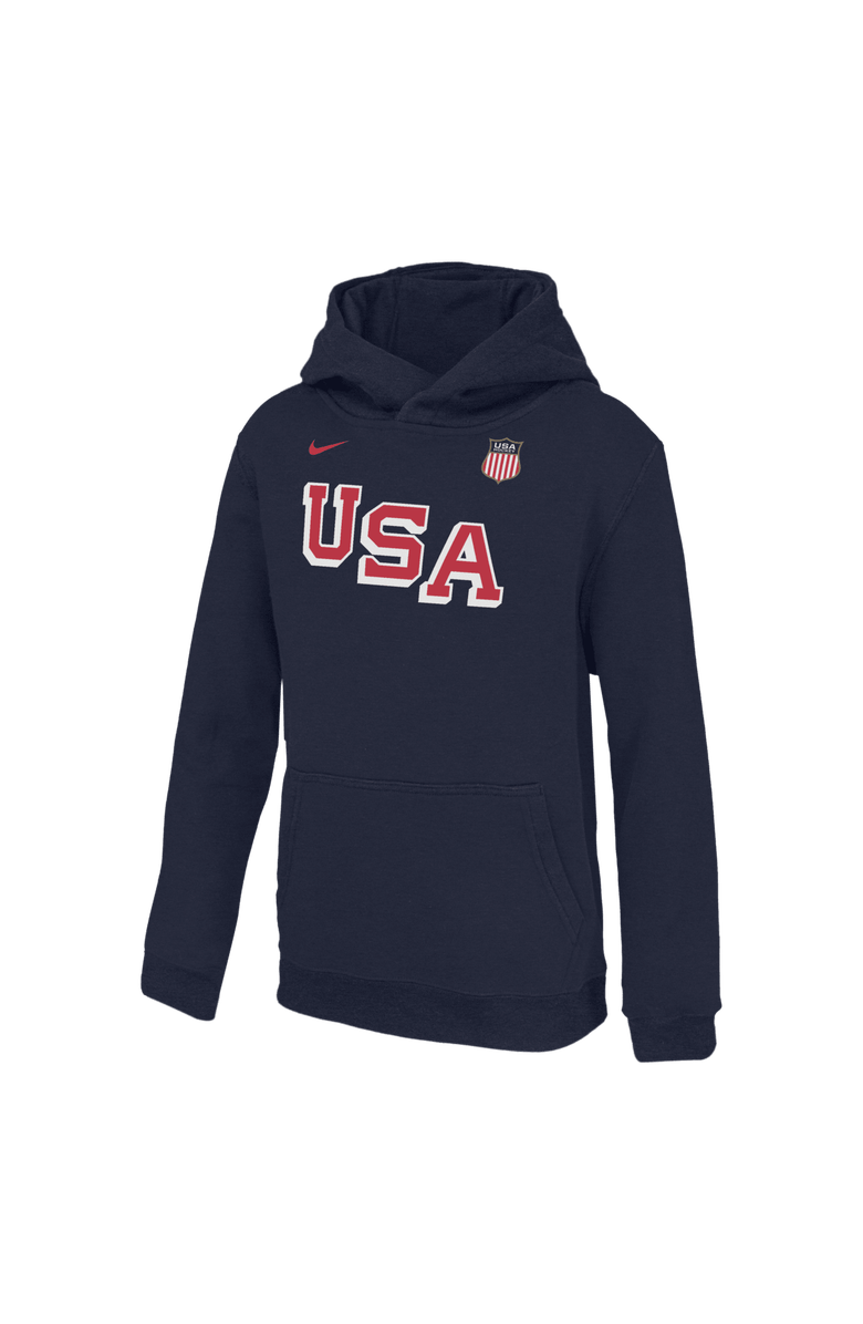 Nike Youth Nike  Navy US Hockey 2026 Winter Olympics Club Fleece Pullover Hoodie, Main, color, Navy