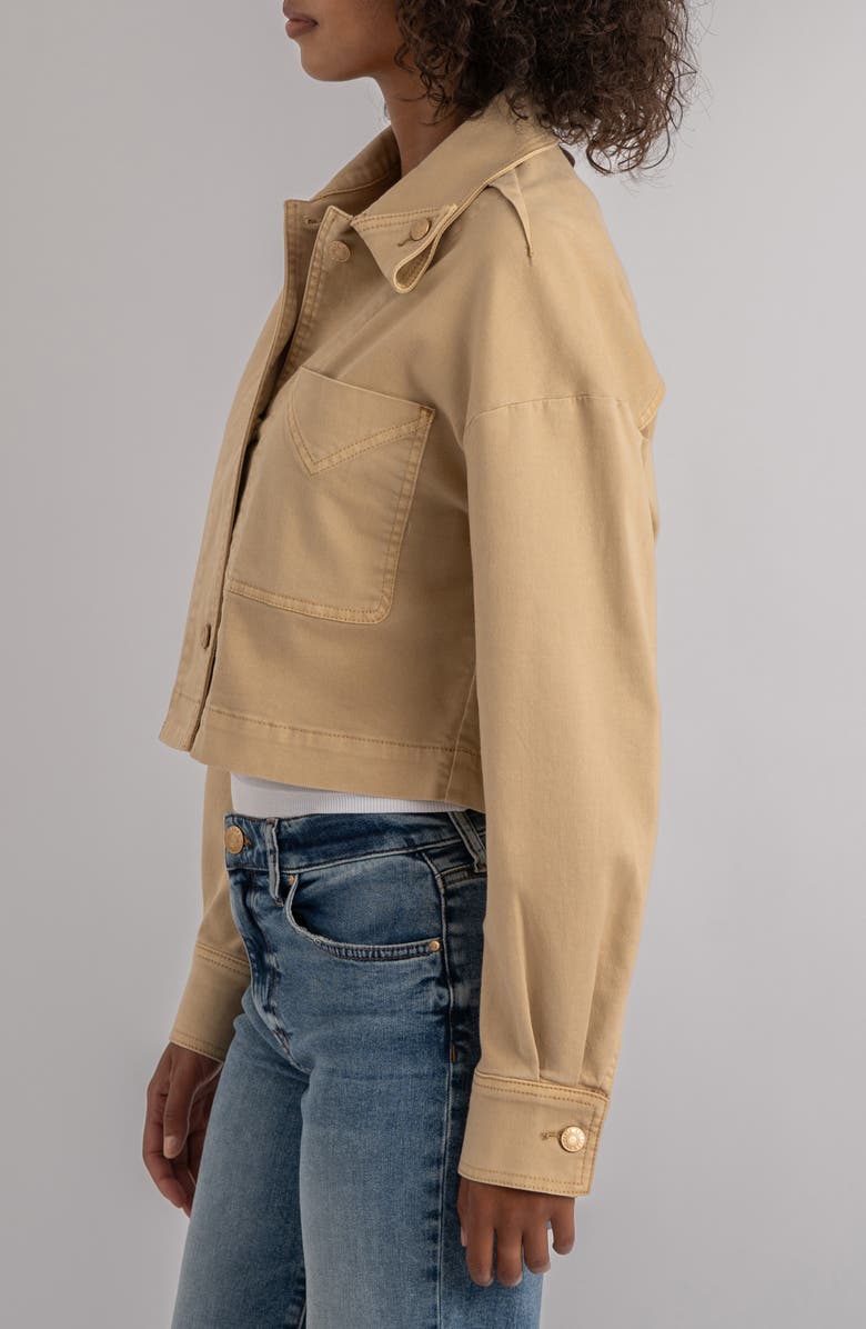 KUT from the Kloth Camden Crop Denim Jacket, Alternate, color, Cashew