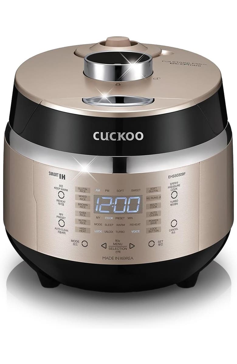 Cuckoo 3-Cup (Uncooked) Induction Heating Pressure Rice Cooker with Nonstick Inner Pot, Main, color, Metallic Gold