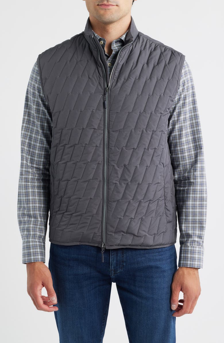 johnnie-O Belfry Quilted Vest, Alternate, color, Dark Gray