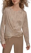 Donna Karan New York Croc Burnout Drape Top