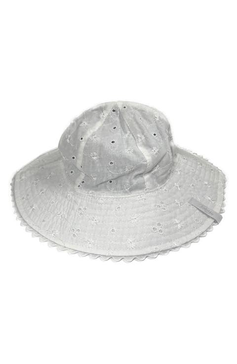 Reversible Eyelet to Gingham Bucket Hat (Baby)