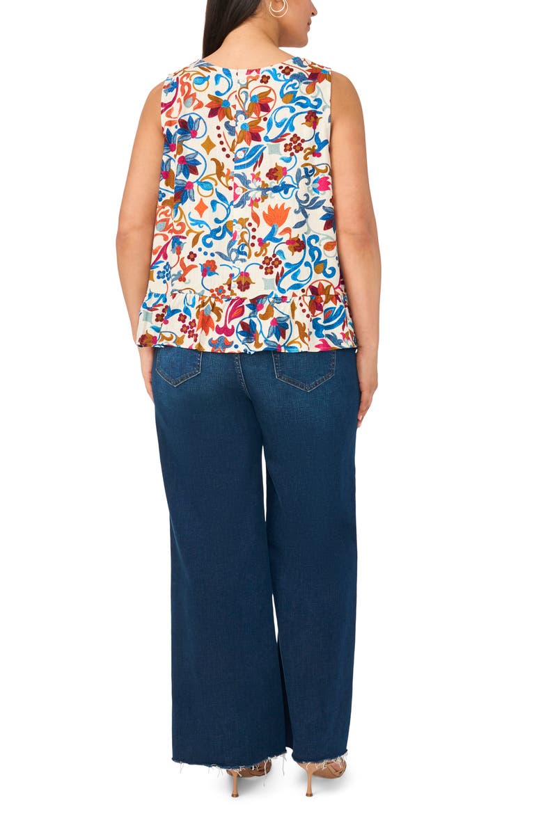 Sleeveless Peplum Top, Alternate, color, ORANGE FIZZ