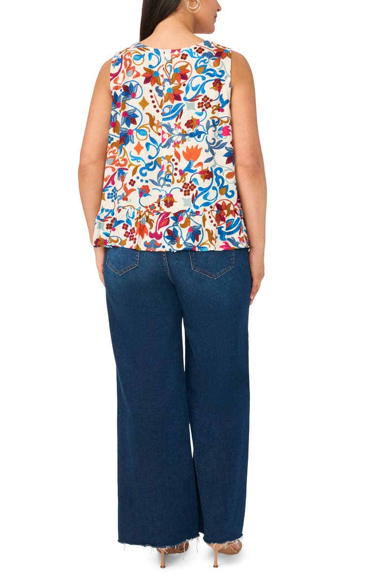 Vince Camuto Sleeveless Peplum Top, Alternate, color, Orange Fizz