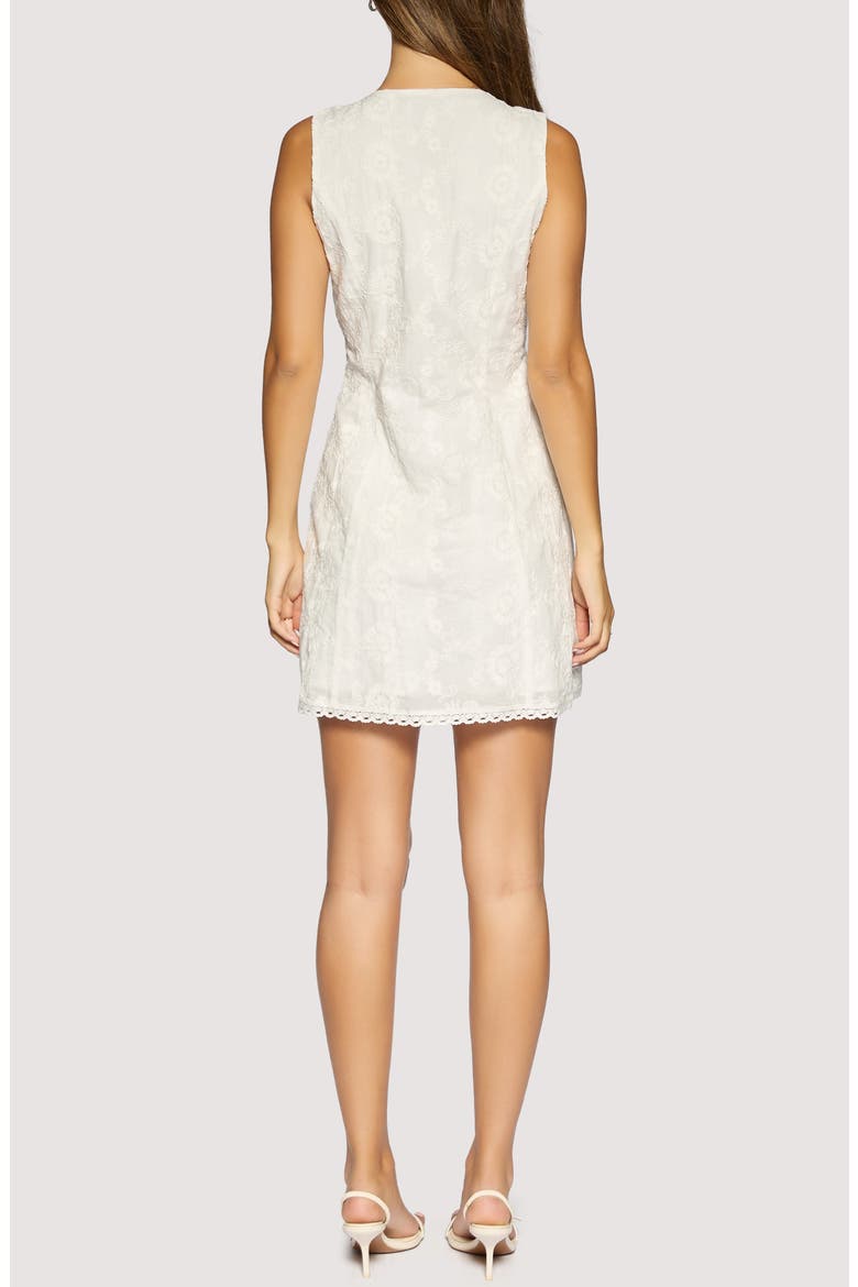Olympia Floral Lace Mini Sheath Dress, Alternate, color, WHITE