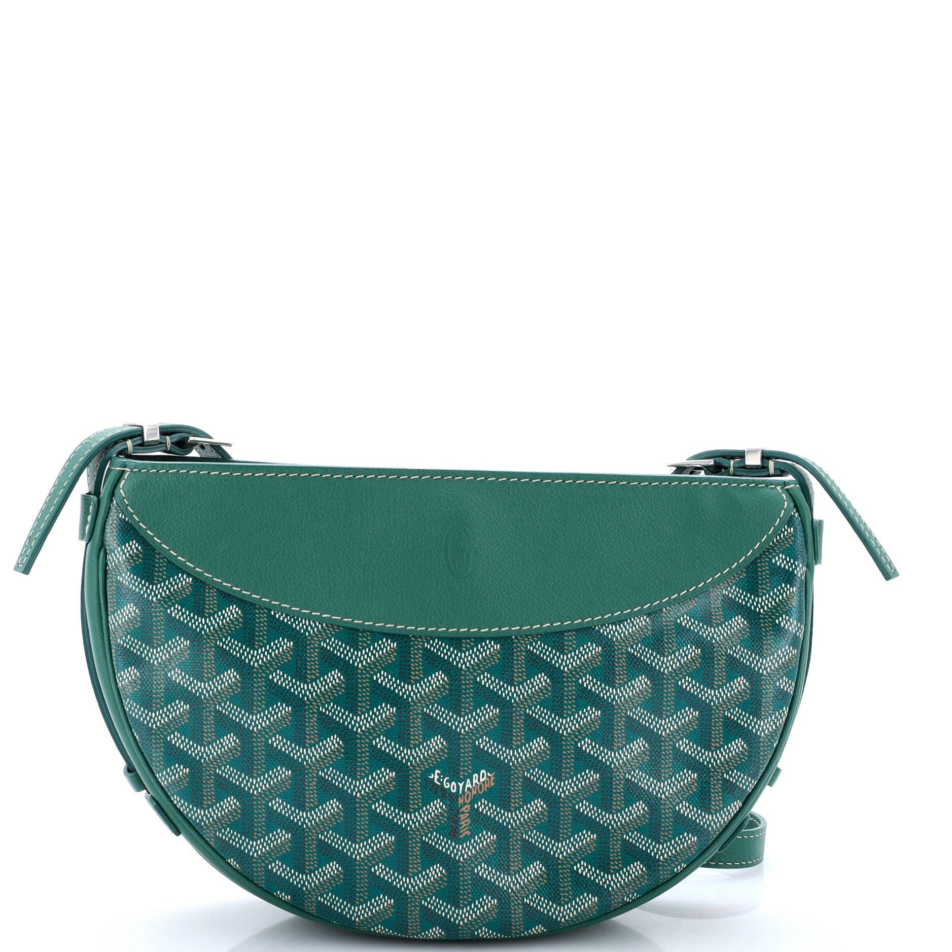 Hirondelle Shoulder Bag Coated Canvas and Leather, Main, color, Green