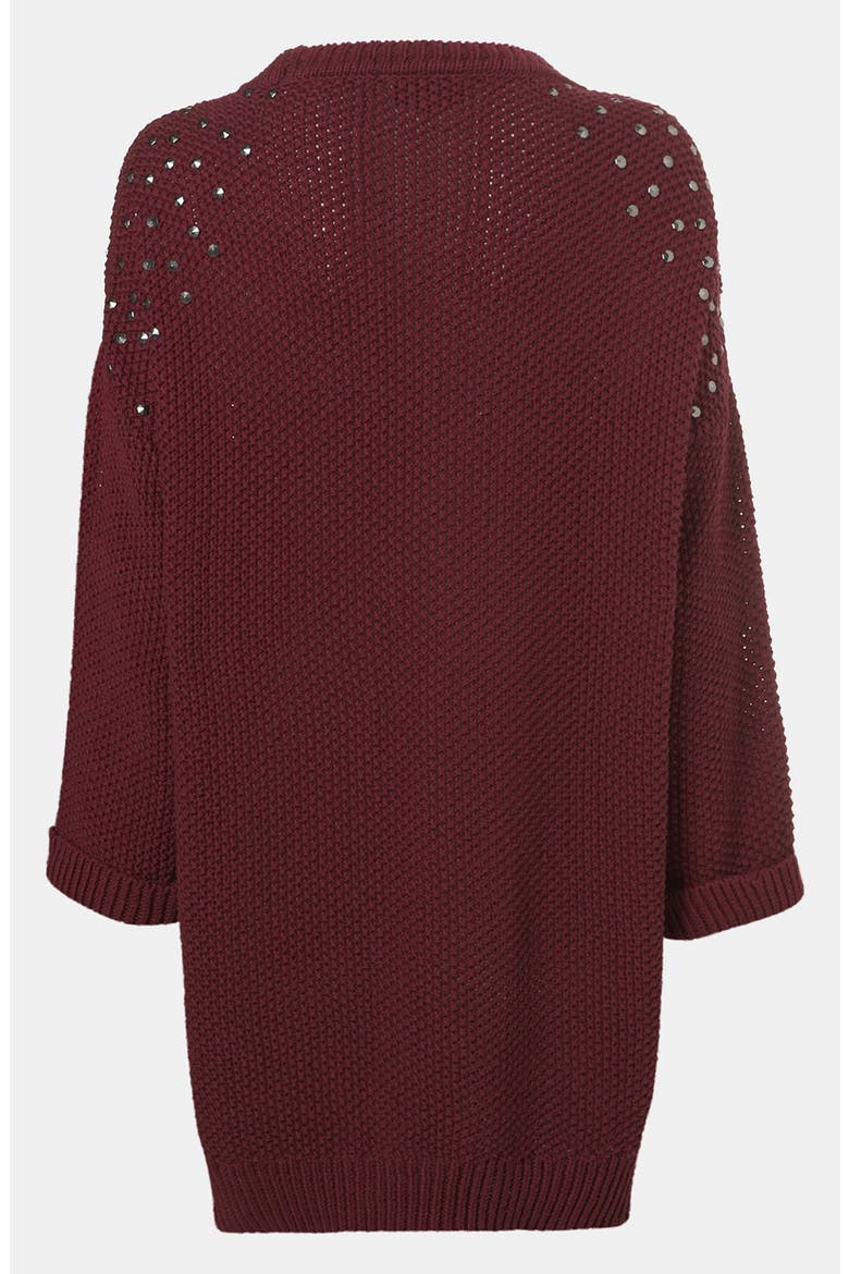 'Grunge' Studded Maternity Sweater, Alternate, color, BURGUNDY