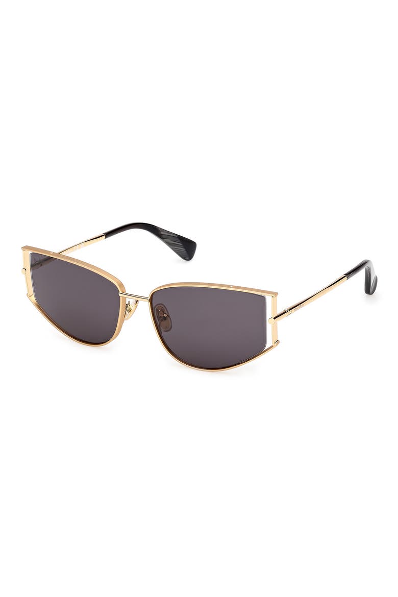 Menton 58mm Cat Eye Sunglasses, Alternate, color, DEEP GOLD/ BLACK HORN/ SMOKE
