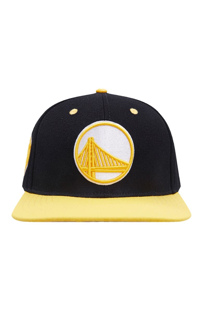 PRO STANDARD Men's Pro Standard  Black/Yellow Golden State Warriors Sneaker Hook Snapback Hat, Alternate, color, 