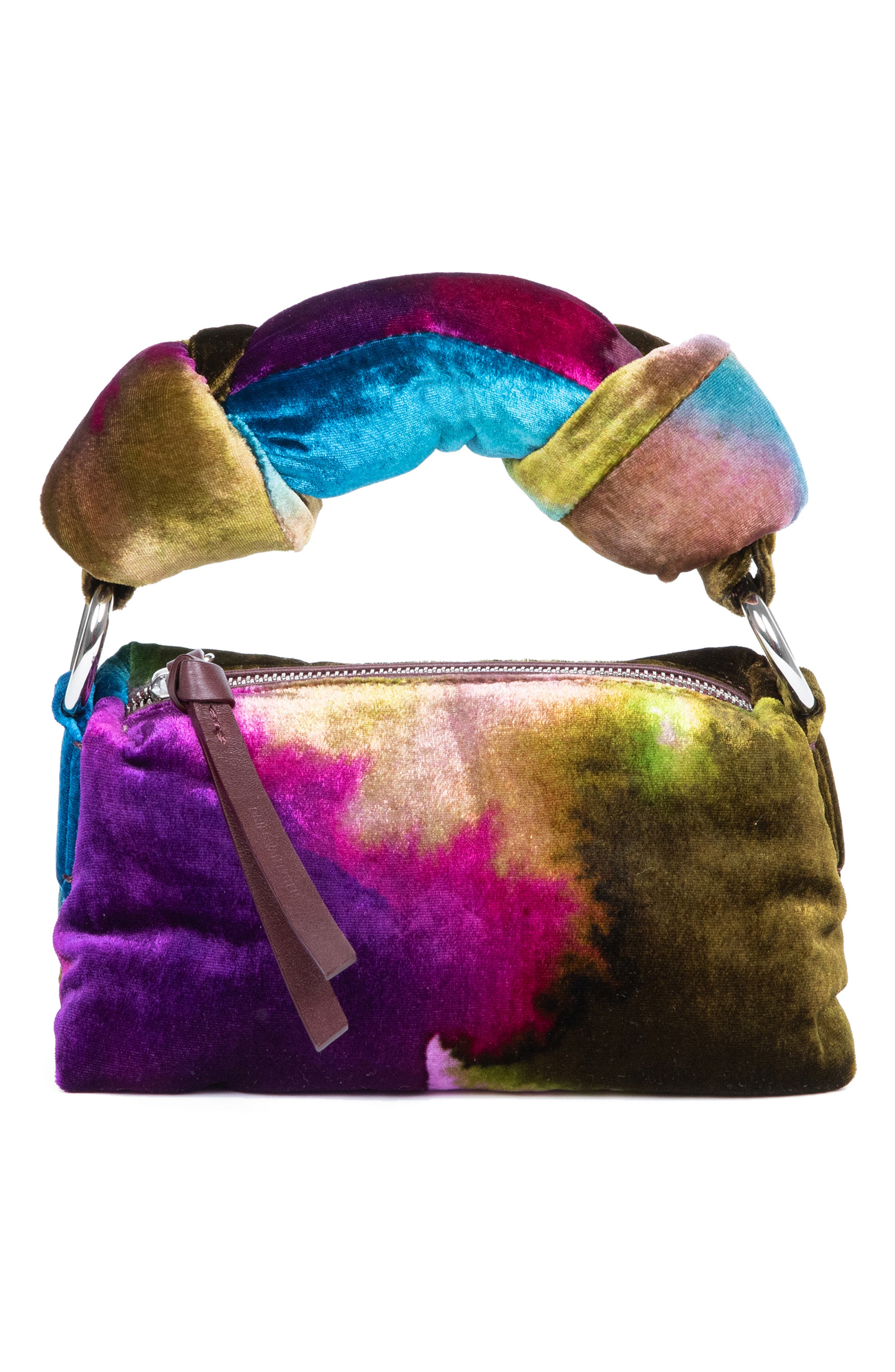 Dries Van Noten Small Knot Handle Tie Dye Velvet Shoulder Bag, Main, color, 