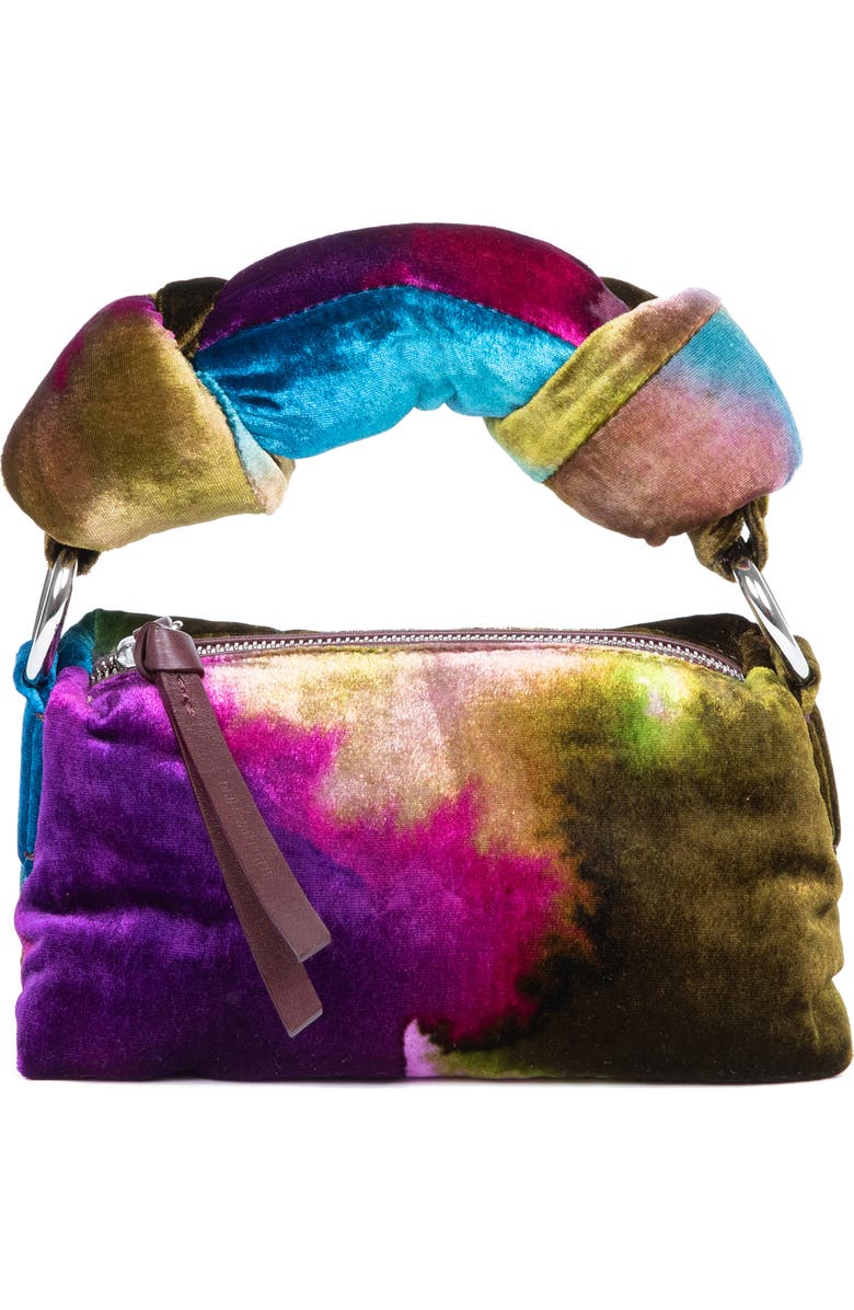 Dries Van Noten Small Knot Handle Tie Dye Velvet Shoulder Bag, Main, color,