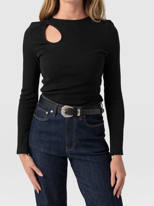 Shop Saint + Sofia Axel Cut Out Long Sleeve Tee