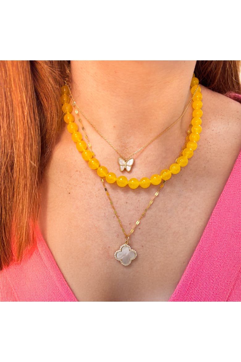 Yellow Onyx Knotted Bead Necklace, Alternate, color, Yellow Onyx
