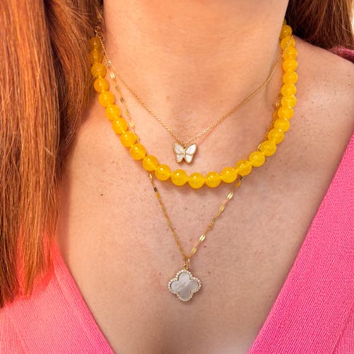 The Lovery Fine Jewelry Yellow Onyx Knotted Bead Necklace