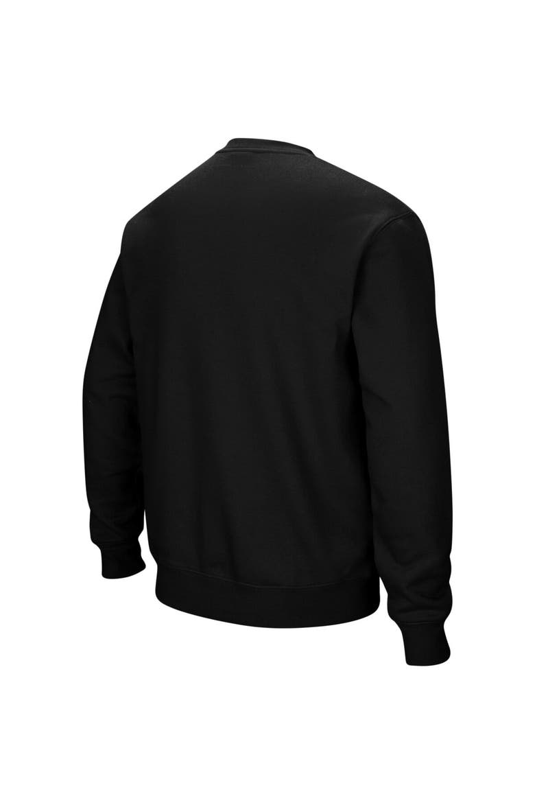 Men's Colosseum Black Appalachian State Mountaineers Arch & Logo Crew Neck Sweatshirt, Alternate, color, Black