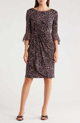 Connected Apparel Faux Wrap Dress