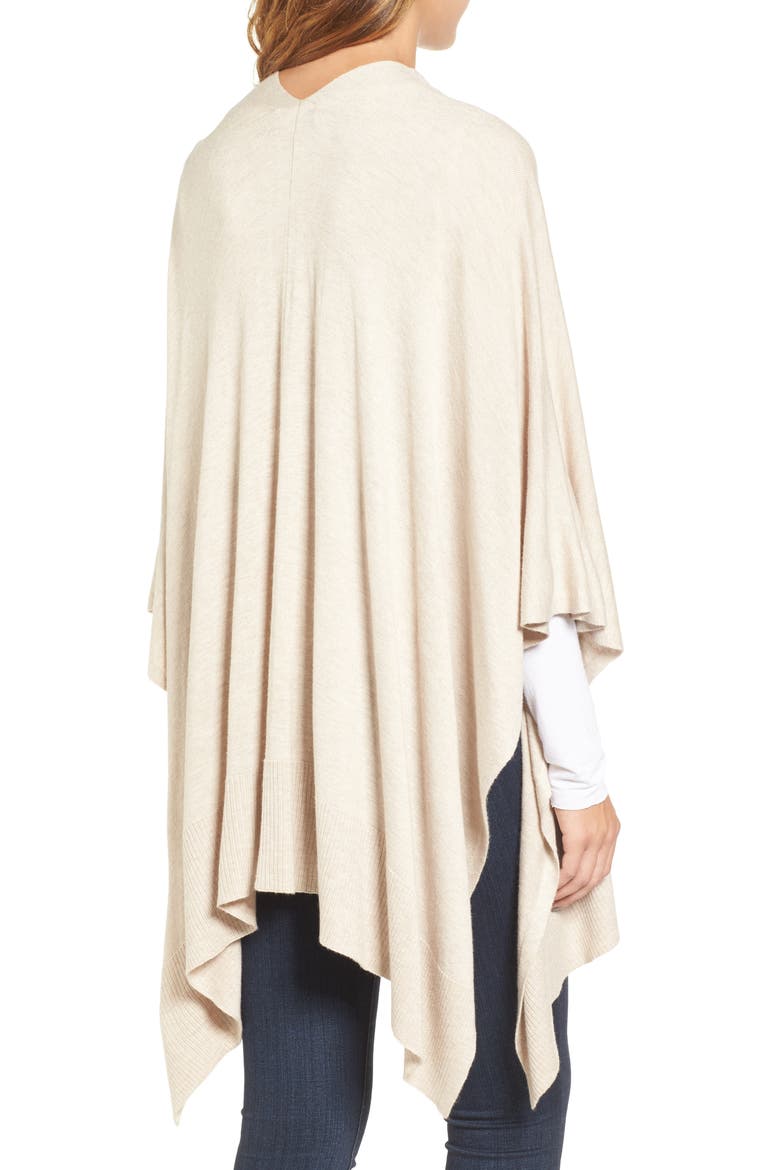 Knit Poncho, Alternate, color, BEIGE OATMEAL HEATHER