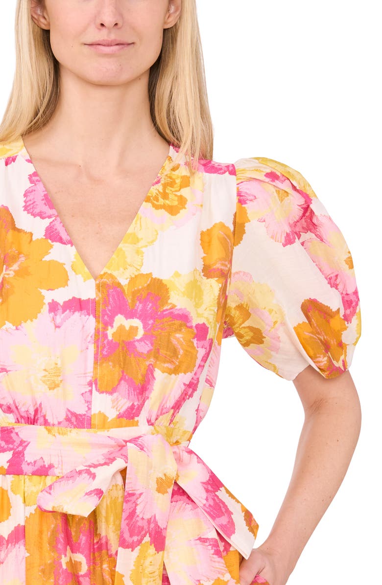CeCe Floral Puff Sleeve Maxi Dress, Alternate, color,