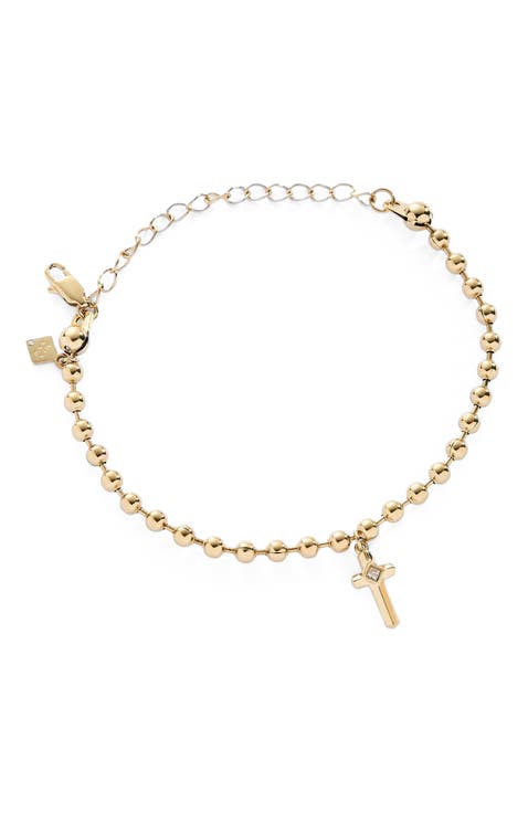 Cross Ball Chain Bracelet