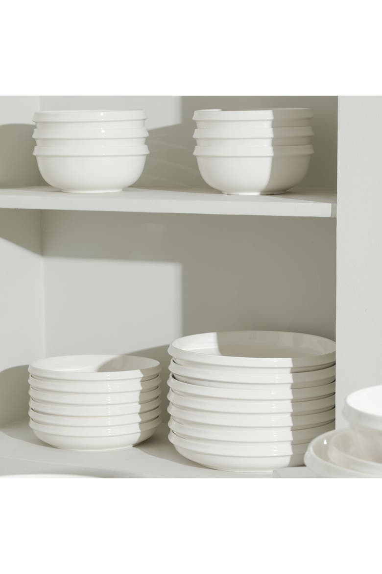 Verso Porcelain 24-Piece Dinnerware Set, Alternate, color, White