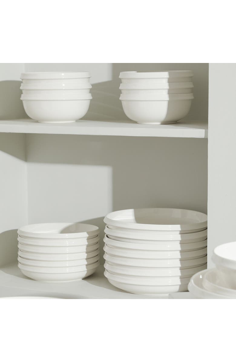 Stone Lain Verso Porcelain 24-Piece Dinnerware Set, Alternate, color, White