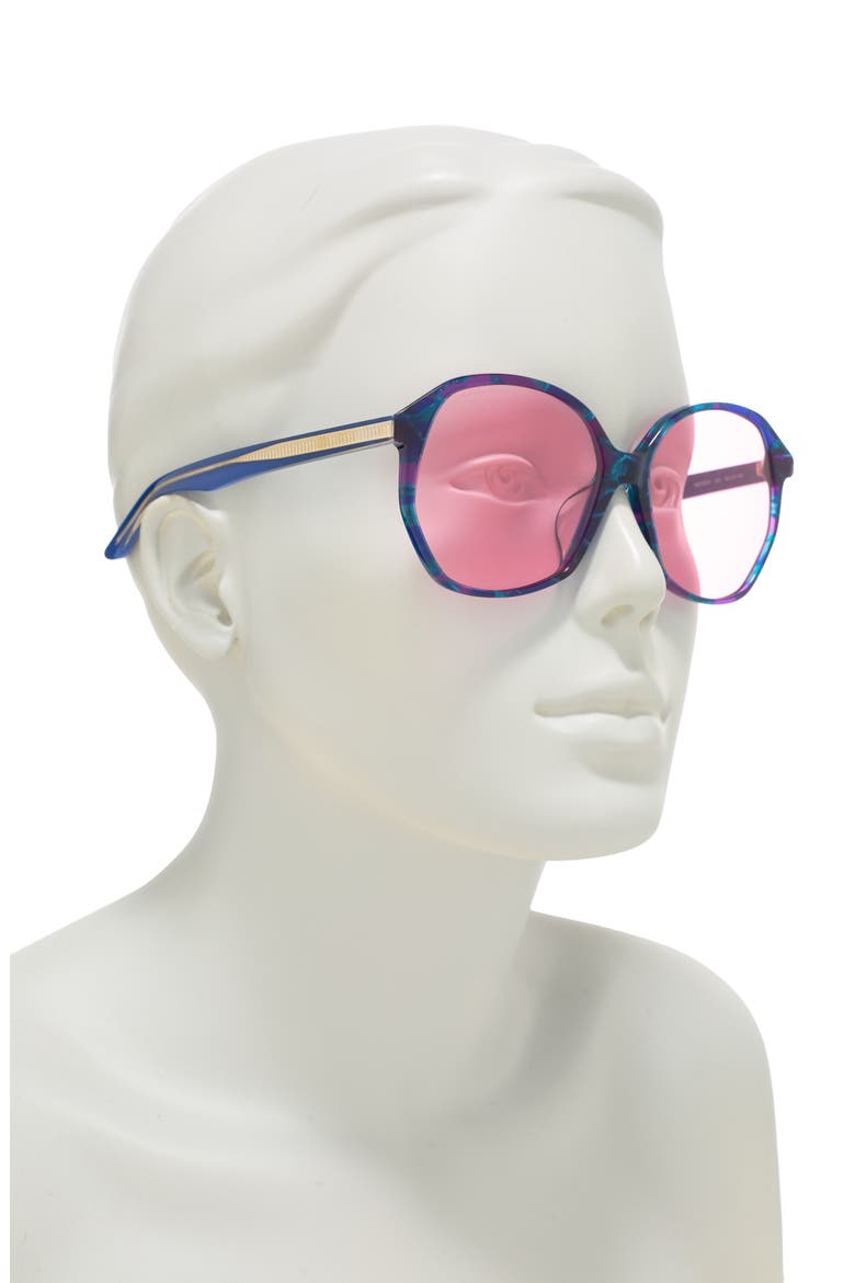 58mm Round Sunglasses, Alternate, color, MULTICOLOR CRYSTAL PINK/RSE