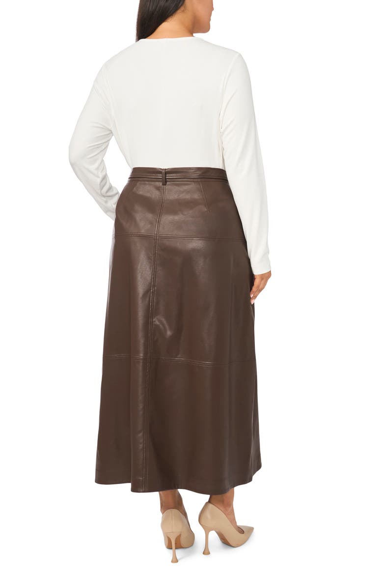 Faux Leather Tiered Seam Maxi Skirt, Alternate, color, DELICIOSO