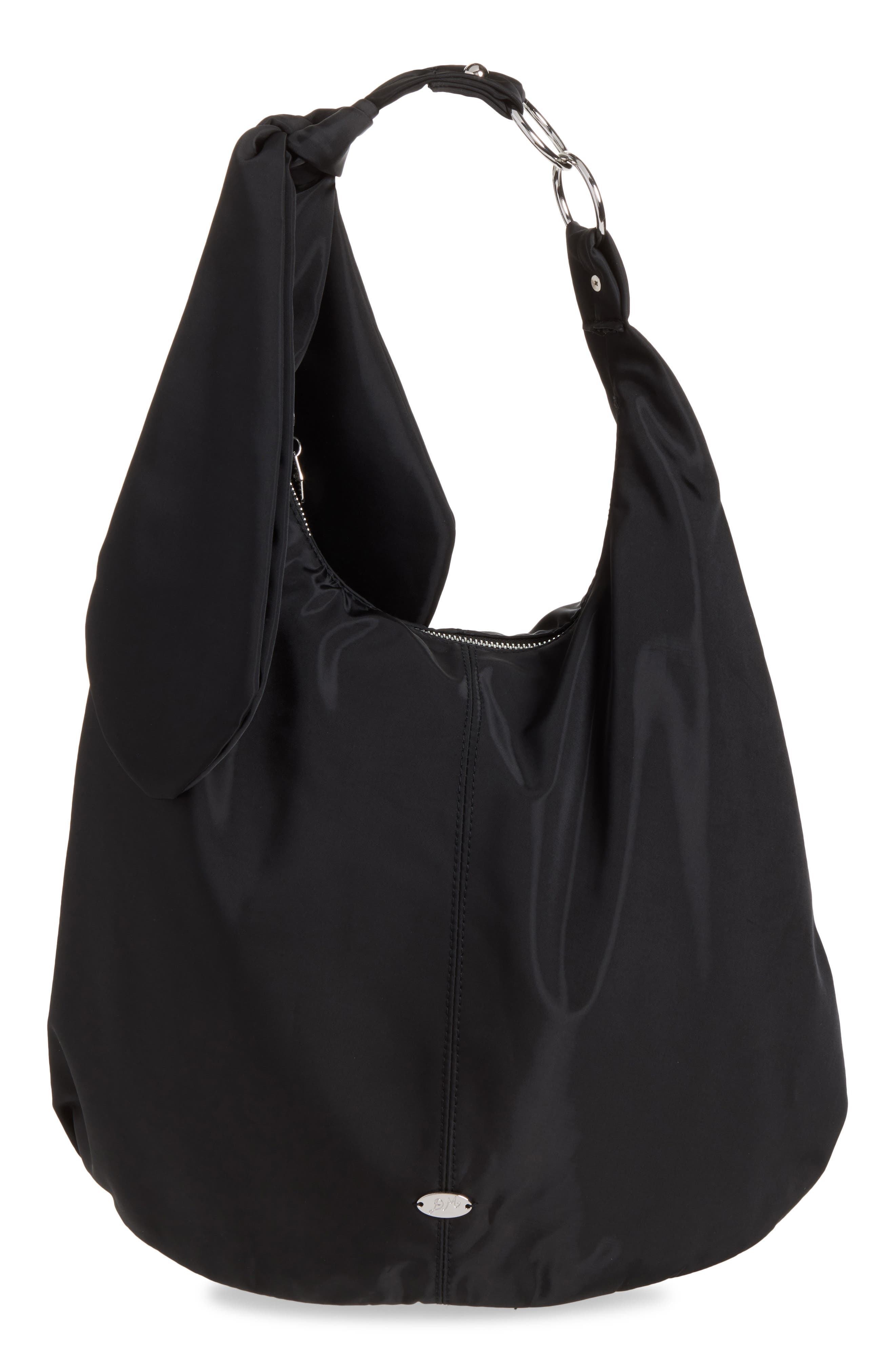 Gene Bow Hobo Bag, Main, color, BLACK