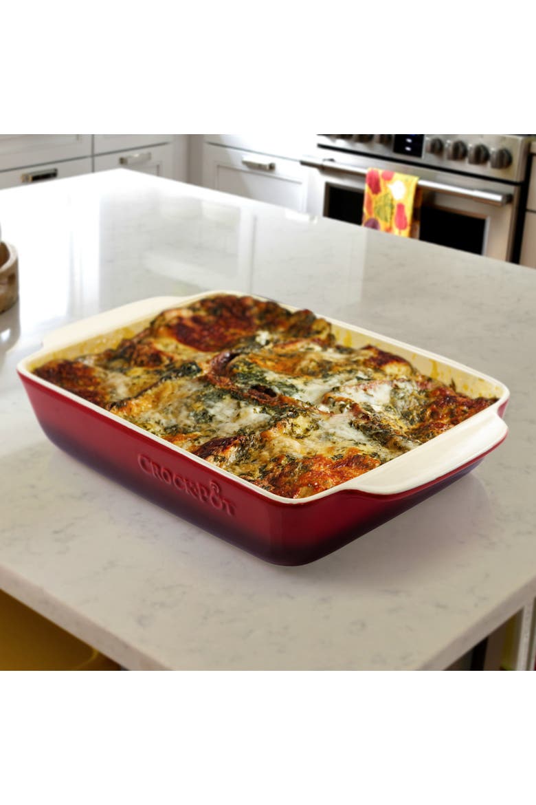 4 Quart Stoneware Bake Pan, Alternate, color, Red