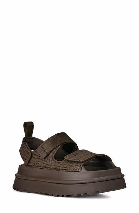 GoldenGlow Embossed Platform Sandal