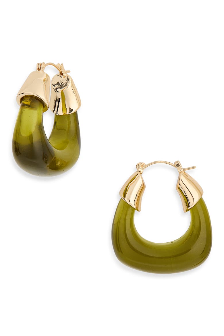 Resin Hoop Earrings, Main, color, MINT
