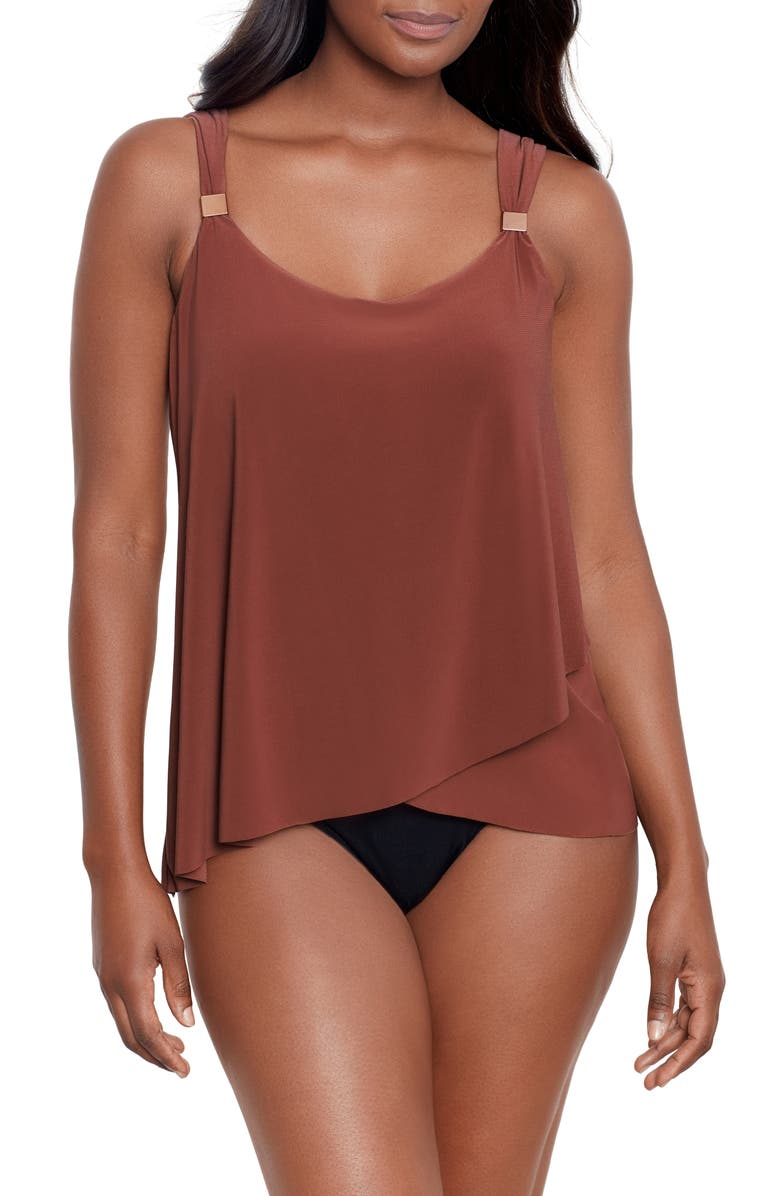 Miraclesuit<sup>®</sup> Razzle Dazzle Underwire Tankini Top, Main, color, Tamarind Brown