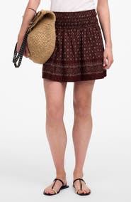 Madewell Paisley Ruffle Cotton Voile Miniskirt