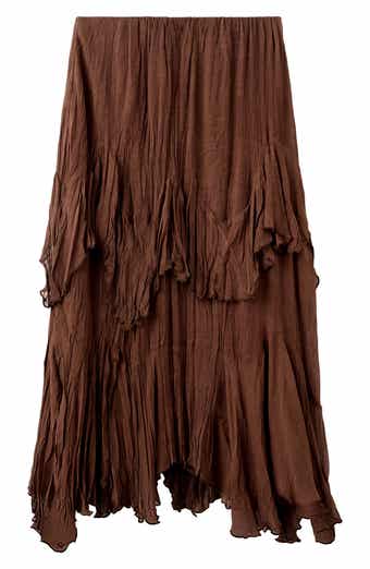 Ruffled Chiffon Maxi Skirt